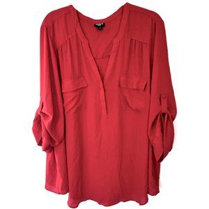 Torrid Red Harper Pullover Tunic Top Blouse - Plus Size 4